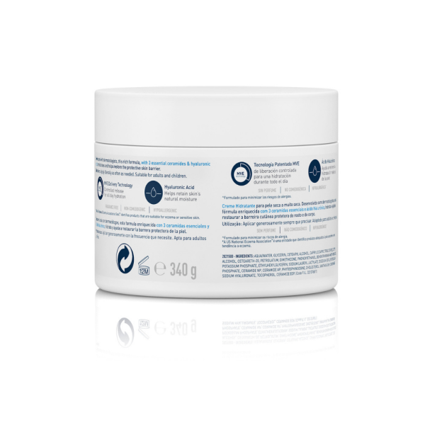 CERAVE CREMA HIDRATANTE PIEL SECA  1 ENVASE 340 G - Imagen 3