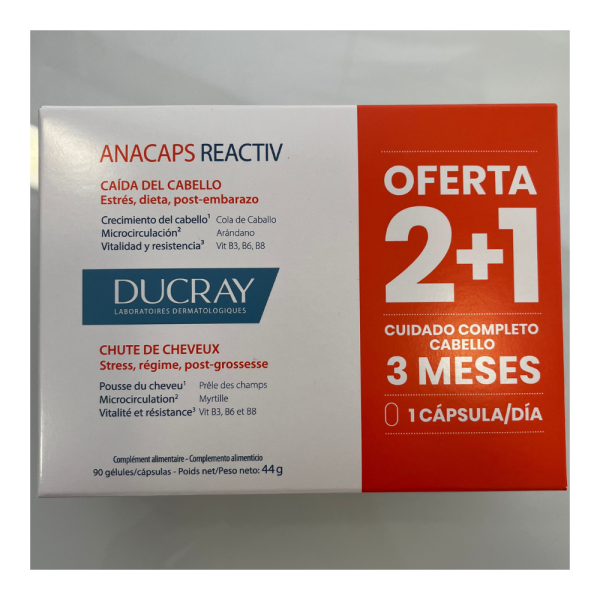 ANACAPS REACTIV CABELLO Y UÑAS DUCRAY 3 ENVASES 30 CAPSULAS